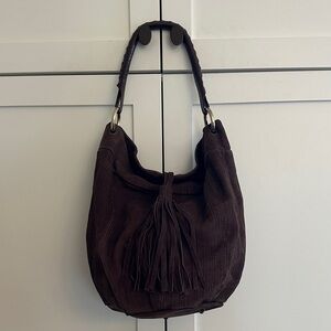 Emily Cho suede bucket bag